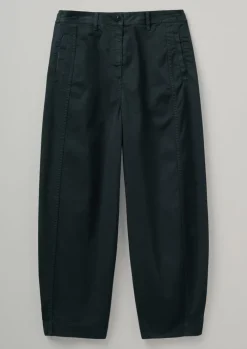 Kathe Flat Front Cotton Twill Trousers