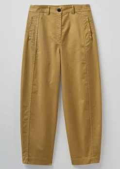 Kathe Flat Front Cotton Twill Trousers