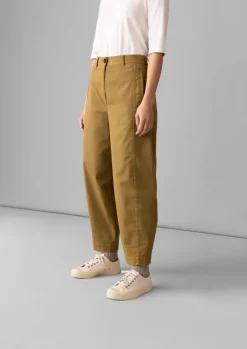 Kathe Flat Front Cotton Twill Trousers