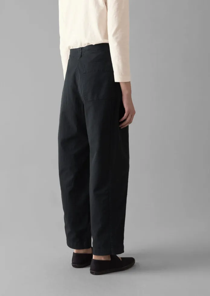 Kathe Flat Front Cotton Twill Trousers