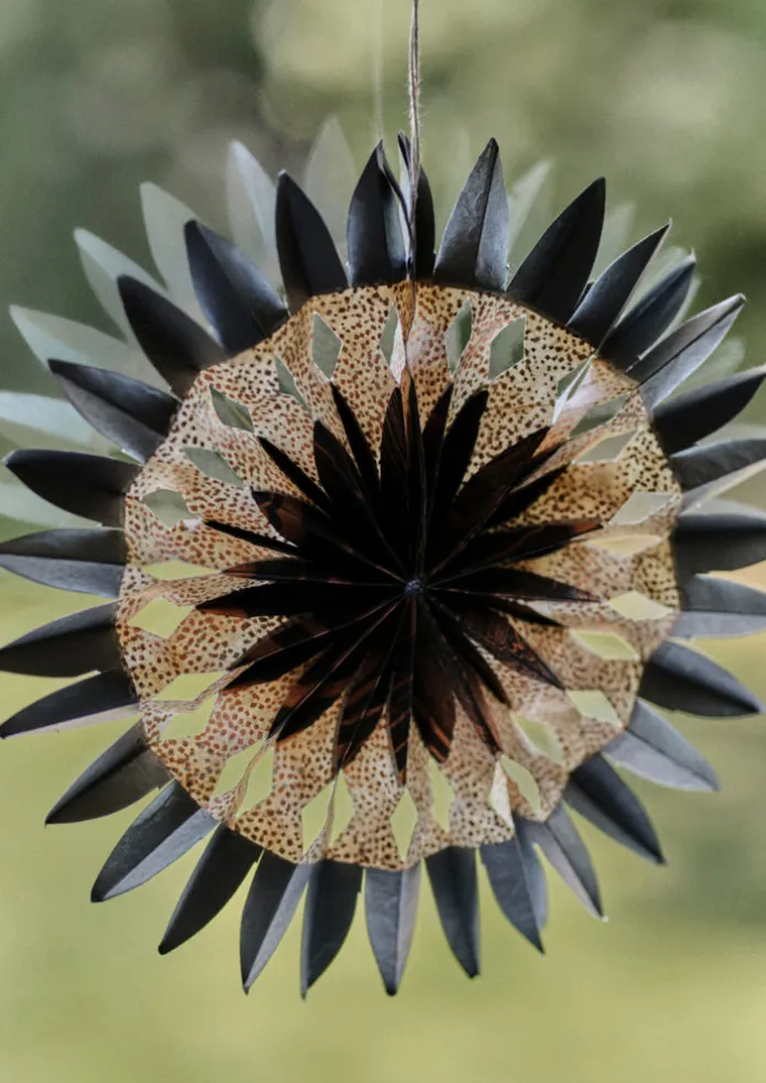 Large Dip Dyed Lokta Paper Rosette Set