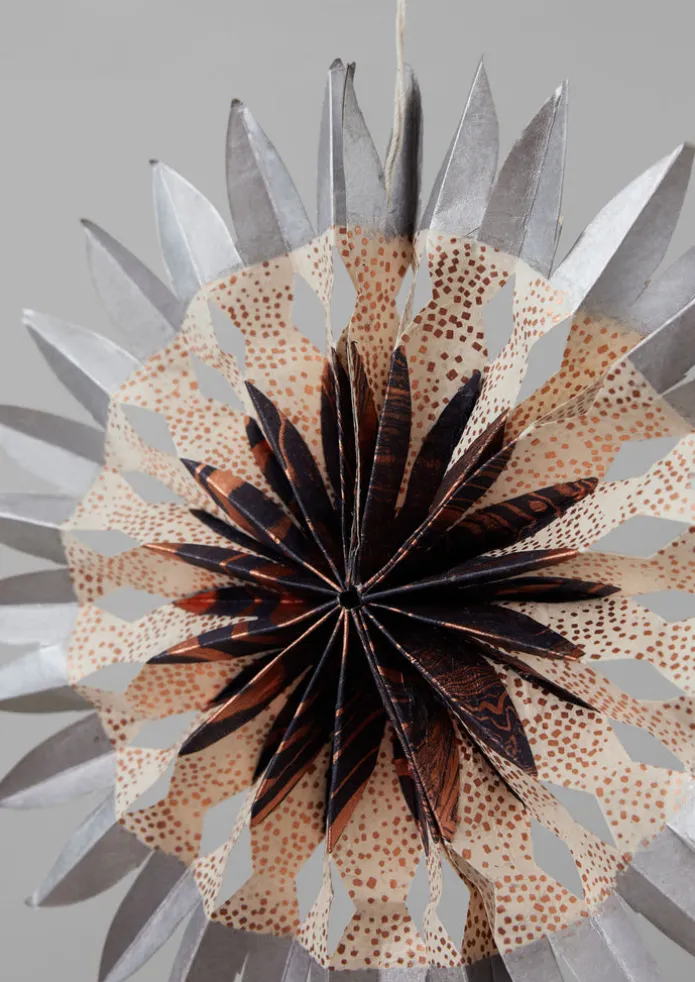 Large Dip Dyed Lokta Paper Rosette Set