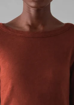 Lia Garment Dyed Boat Neck Tee