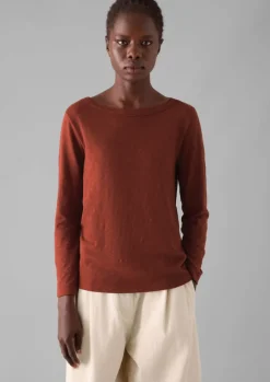 Lia Garment Dyed Boat Neck Tee