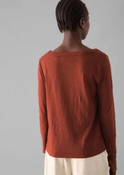 Lia Garment Dyed Boat Neck Tee