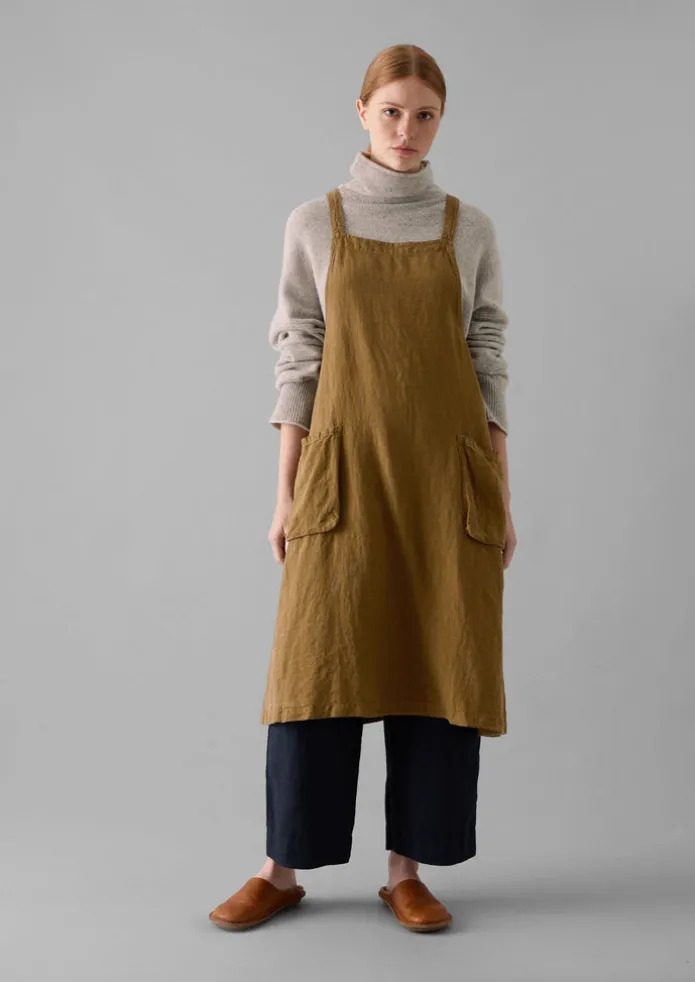 Linen Crossback Pinafore Apron