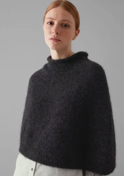 Lofty Alpaca Blend Knitted Poncho