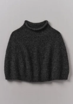 Lofty Alpaca Blend Knitted Poncho