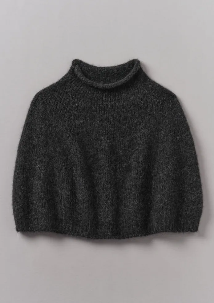 Lofty Alpaca Blend Knitted Poncho