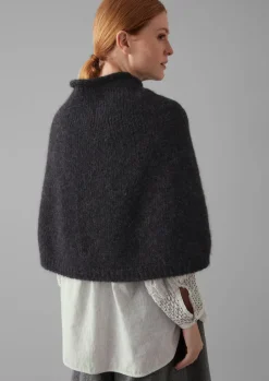 Lofty Alpaca Blend Knitted Poncho