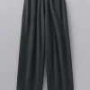 Loopback Jersey Wide Leg Trousers