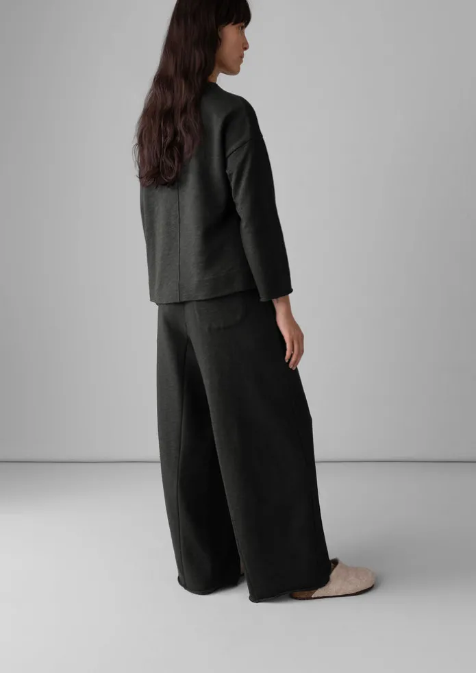Loopback Jersey Wide Leg Trousers