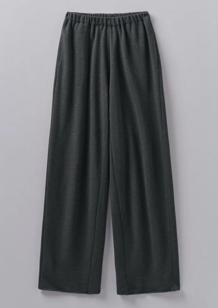 Loopback Jersey Wide Leg Trousers