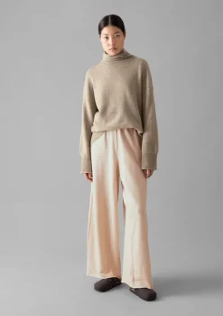 Loopback Jersey Wide Leg Trousers
