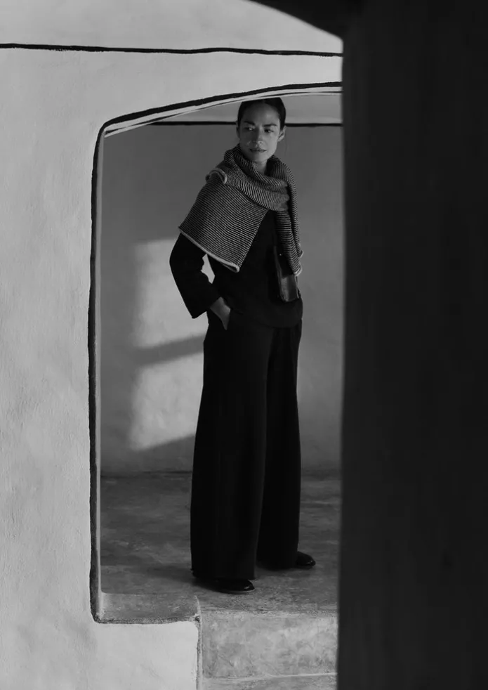 Loopback Jersey Wide Leg Trousers