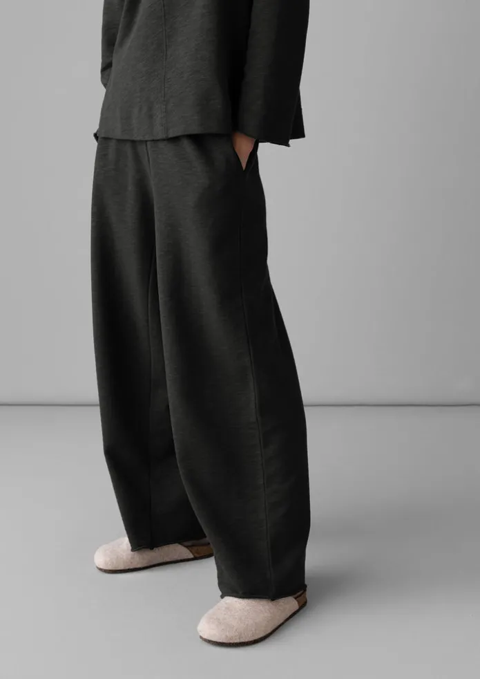 Loopback Jersey Wide Leg Trousers