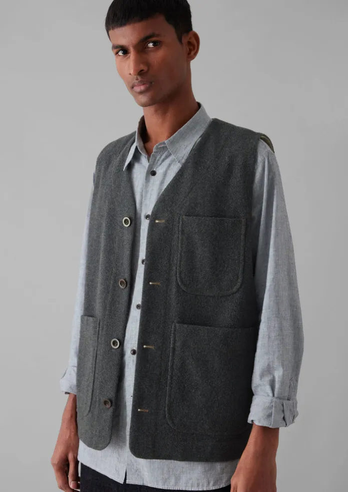 Melton Wool Blend Gilet