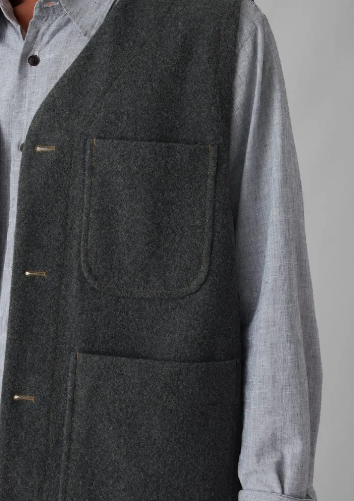 Melton Wool Blend Gilet