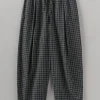 Minako Graph Check Cotton Cashmere Trousers