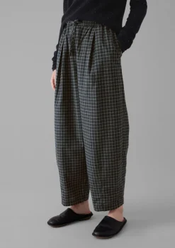 Minako Graph Check Cotton Cashmere Trousers
