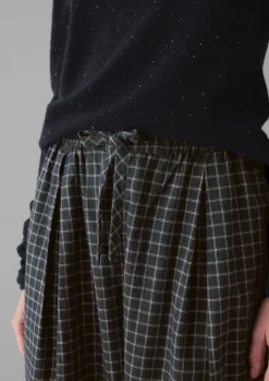 Minako Graph Check Cotton Cashmere Trousers