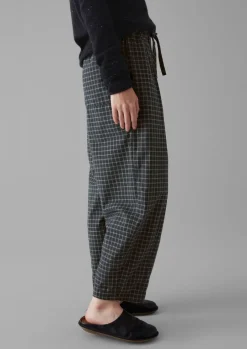 Minako Graph Check Cotton Cashmere Trousers