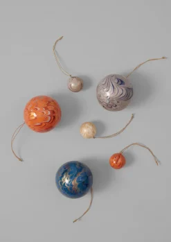 Mini Hand Marbled Bauble Set