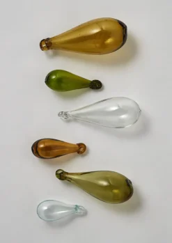 Mixed Teardrop Glass Bauble Set