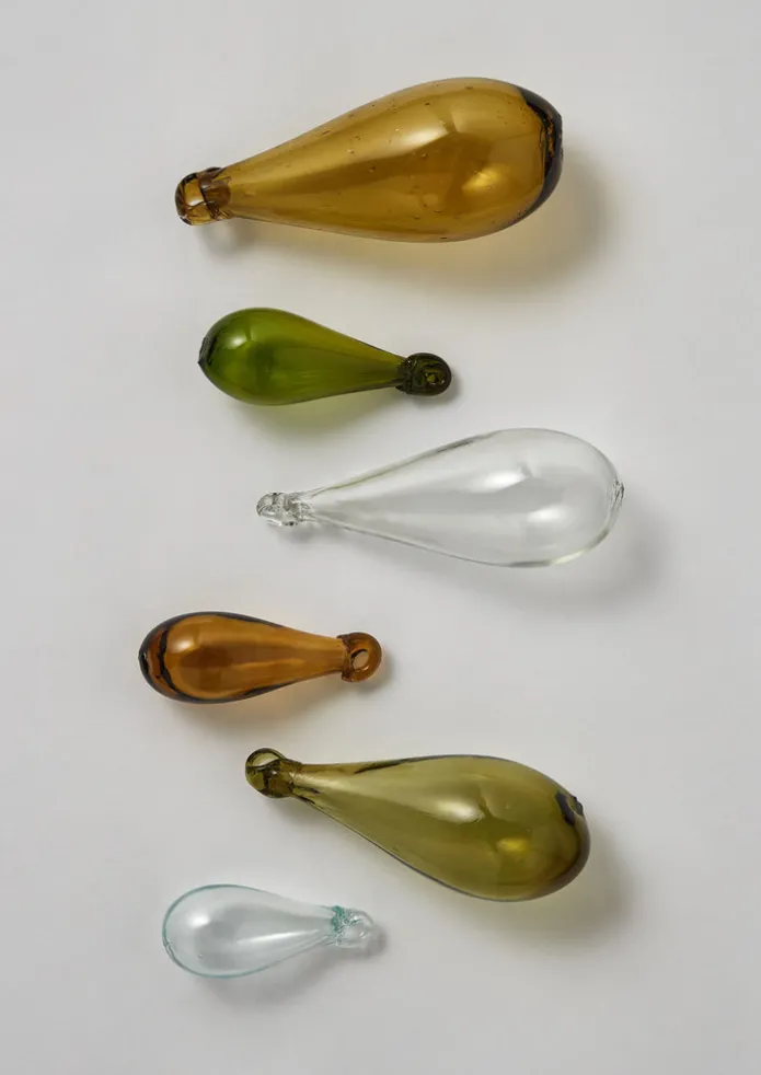 Mixed Teardrop Glass Bauble Set