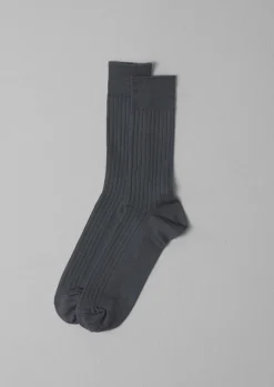 Nishiguchi Kutsushita Silk Cotton Ribbed Socks