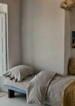 Organic Cotton Pyjama Stripe Fitted Sheet