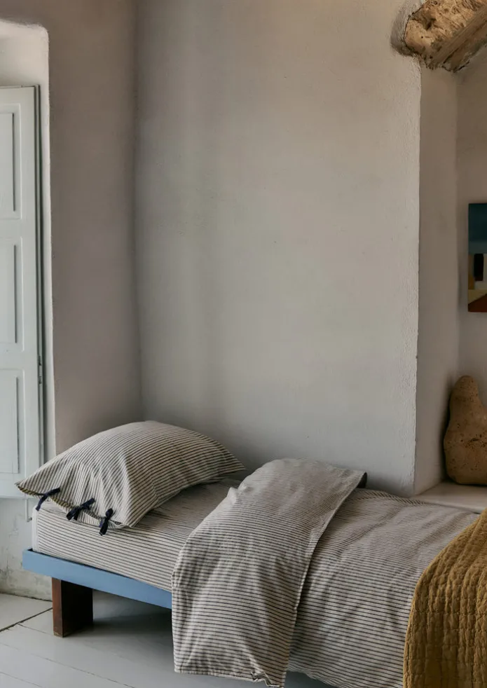 Organic Cotton Pyjama Stripe Fitted Sheet