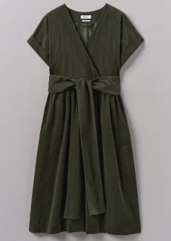 Organic Needlecord Wrap Front Dress
