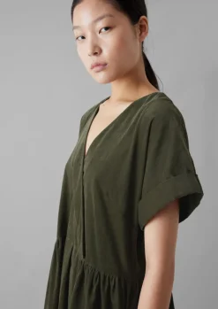 Organic Needlecord Wrap Front Dress