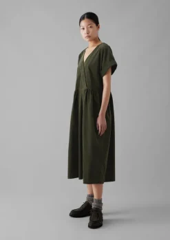 Organic Needlecord Wrap Front Dress