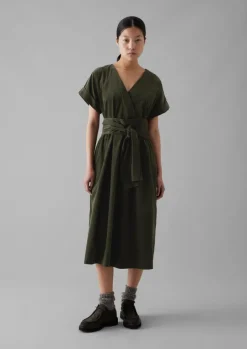 Organic Needlecord Wrap Front Dress