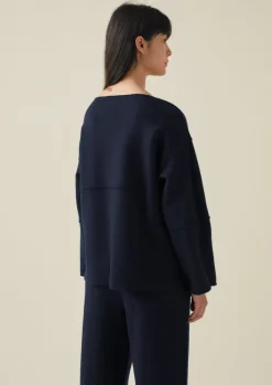 Panelled Boiled Wool Sweater