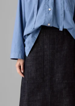 Patch Pocket Organic Indigo Denim Skirt