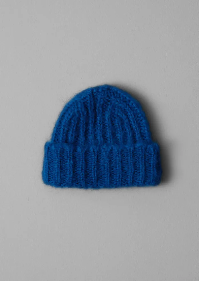 Ribbed Mohair Beanie