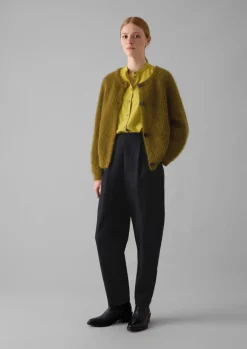 Ribbed Mohair Blend Cardigan