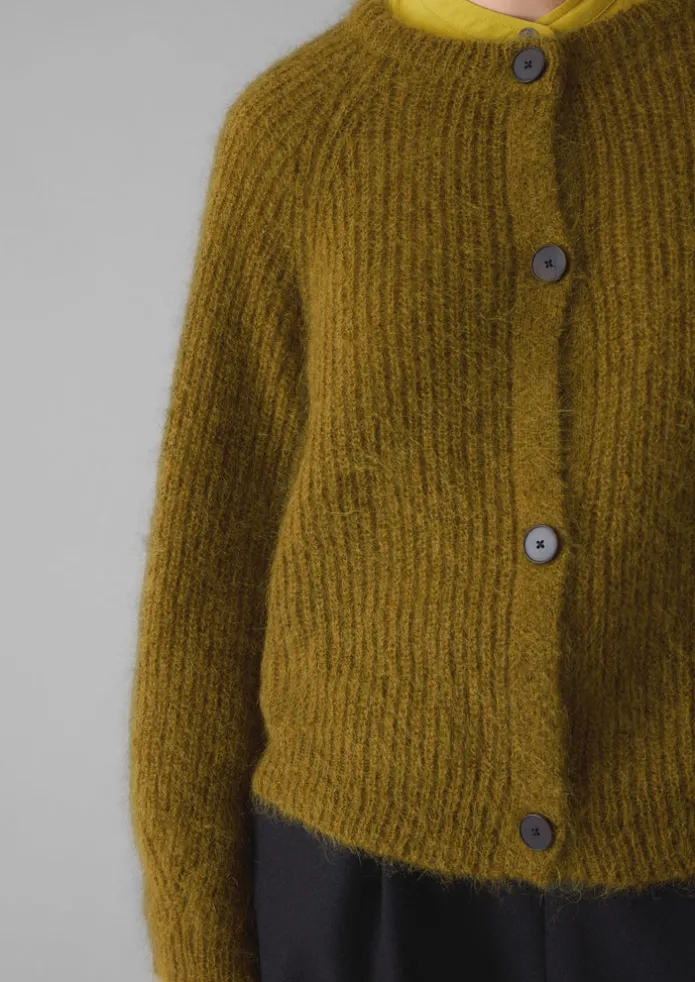 Ribbed Mohair Blend Cardigan