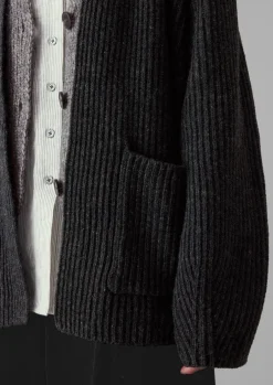 Ribbed Wool Knitted Cardigan