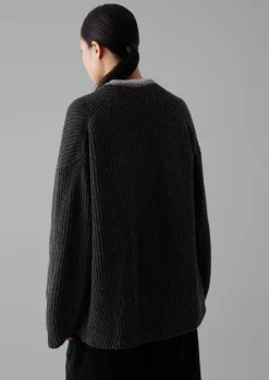 Ribbed Wool Knitted Cardigan