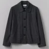 Seersucker Check Round Collar Jacket