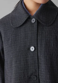 Seersucker Check Round Collar Jacket