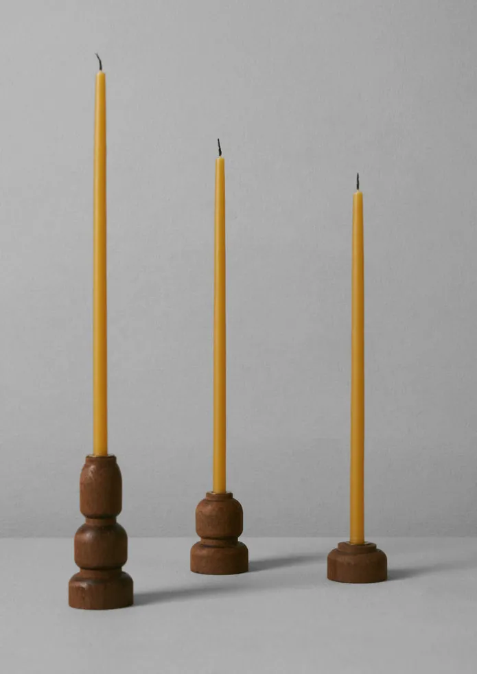 Skar Organics Slim Beeswax Dinner Candle Set