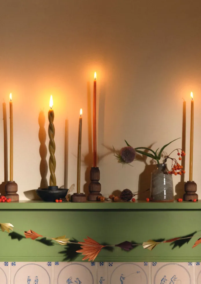 Skar Organics Slim Beeswax Dinner Candle Set