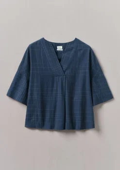 Sketched Check Cotton Pyjama Top