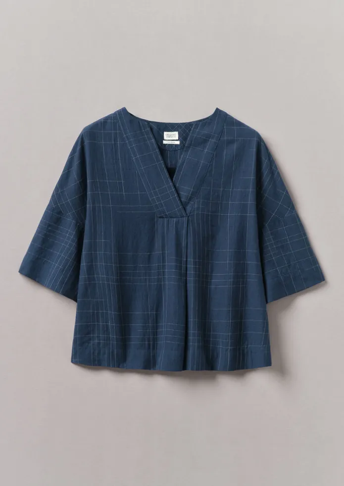 Sketched Check Cotton Pyjama Top