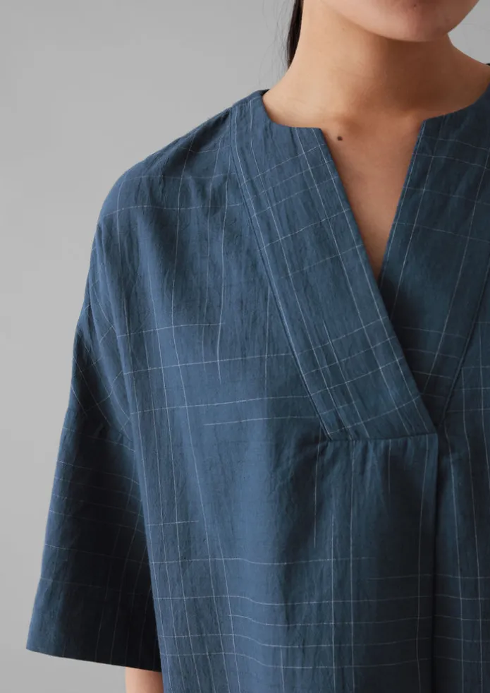 Sketched Check Cotton Pyjama Top